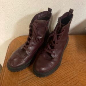 NWOB NORDSTROM RACK “Olivia” Faux Leather Oxblood Lace Up Combat Boots 8.5 M